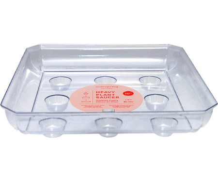 Arett Sales Clear Square Designer Series Heavy Gauge Saucers (10