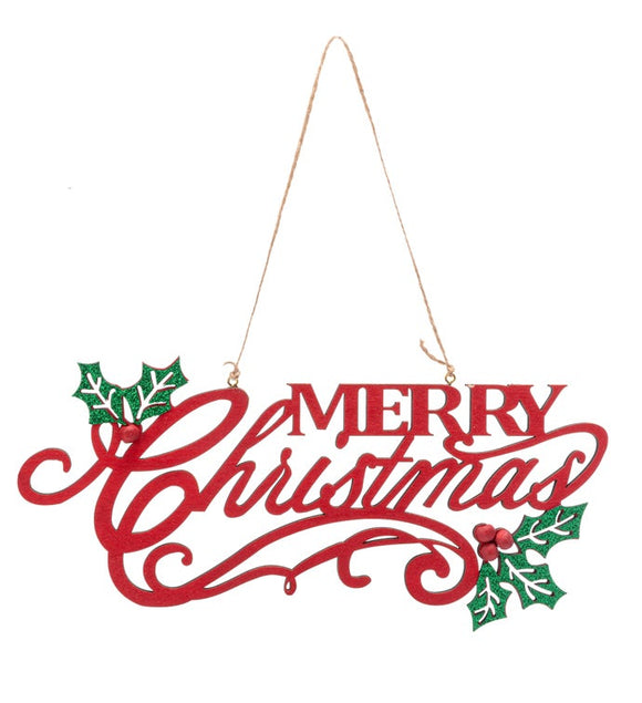 Napco Merry Christmas with Holly Sign