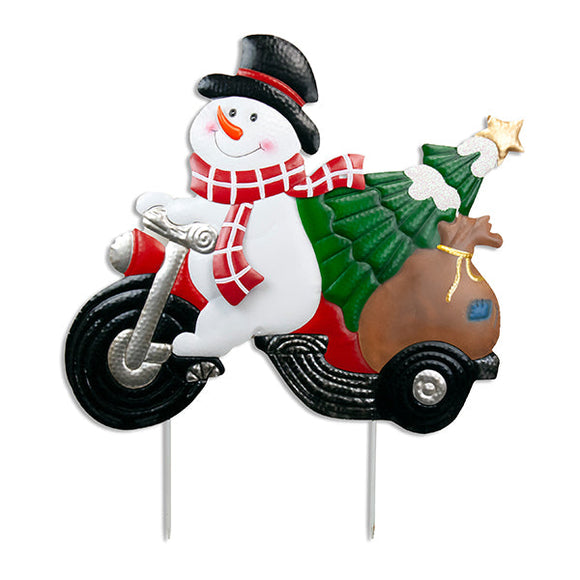 Land & Sea Metal Snowman w/ Tree